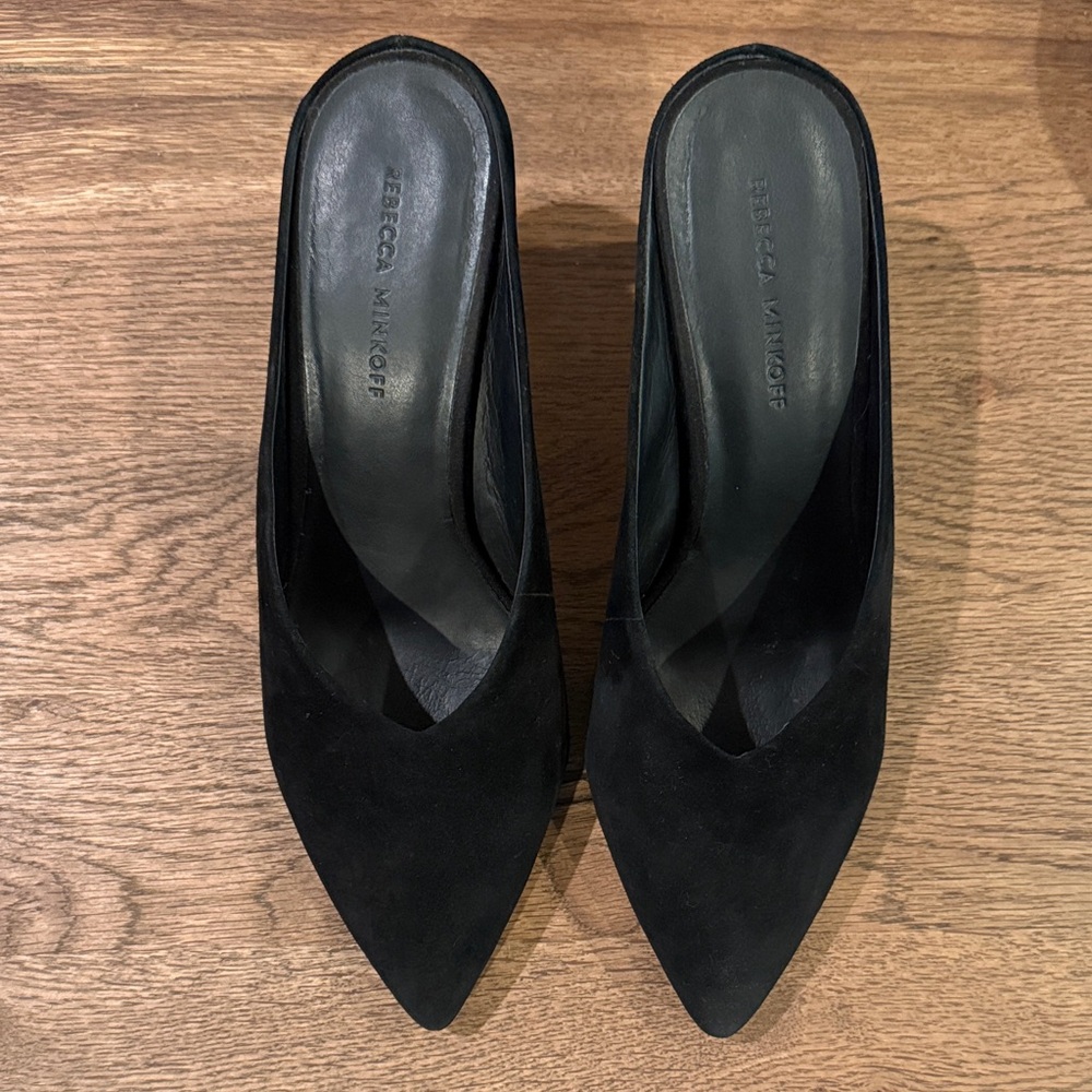 Rebecca Minkoff Black Suede Mules